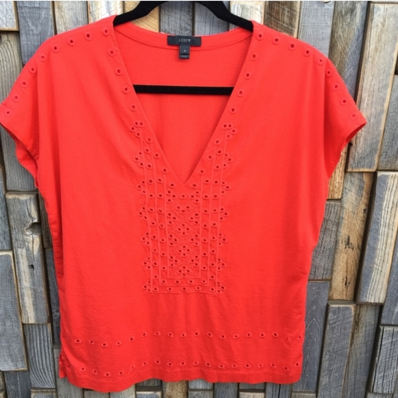 Woman’s top shirt blouse eyelet Jcrew size small - Picture 1 of 5